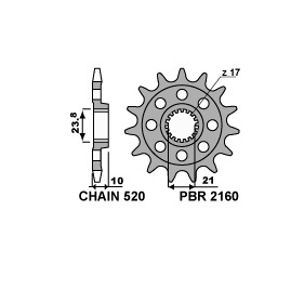 Звезда передняя PBR 2160 C13 (JTF1321.13)