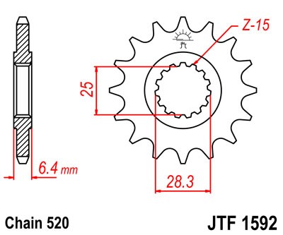 Звезда передняя JTF1592.16