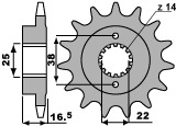 Звезда передняя PBR 2205 C14 (JTF741.14)