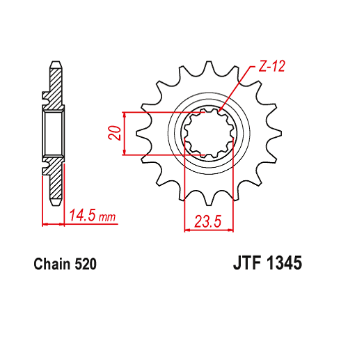 Звезда передняя с демпфером JTF1345.13RB