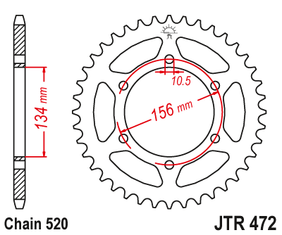 Звезда задняя JTR472.48