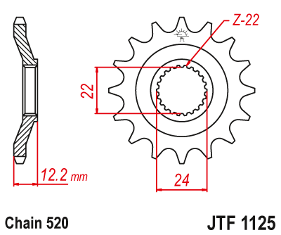 Звезда передняя JTF1125.16