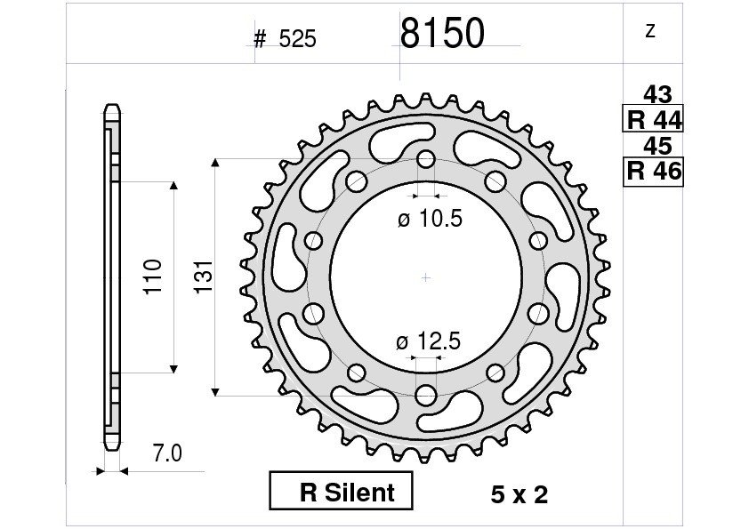 Звезда задняя Ognibene 8150-045 (JTR7.45)