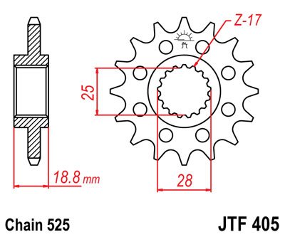 Звезда передняя JTF405.19