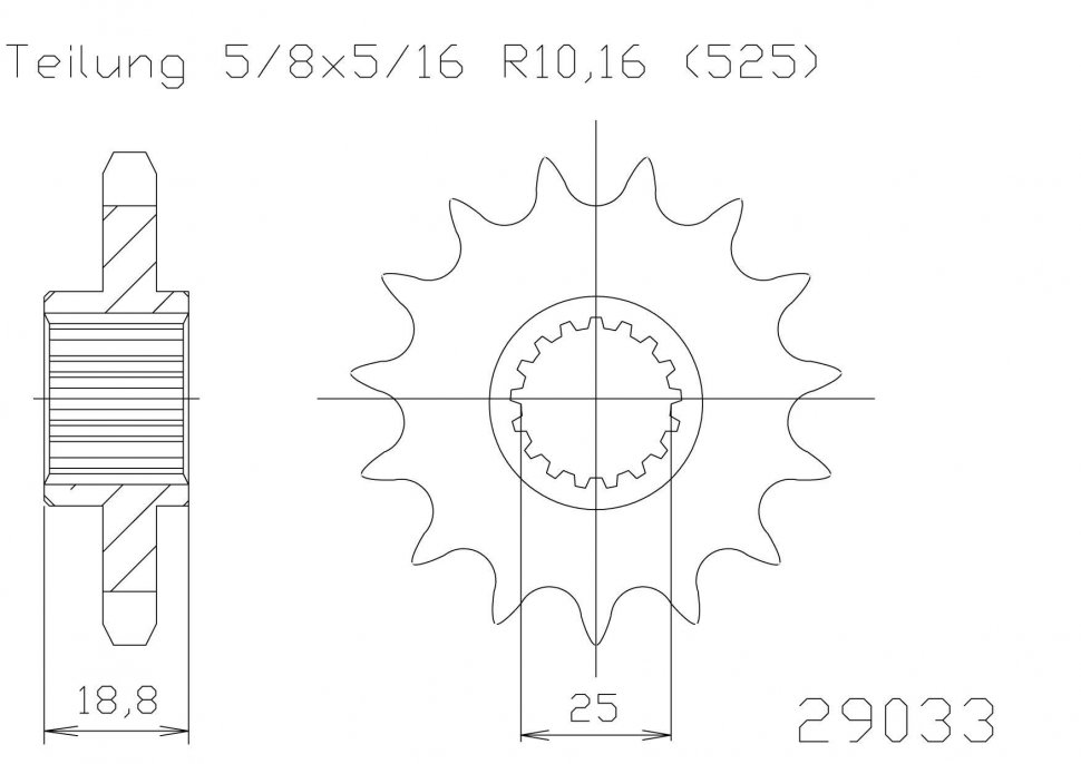 Звезда передняя приводная Esjot 50-29033 19 зубьев (JTF405.19)