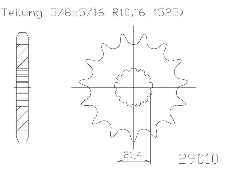 Звезда передняя приводная Esjot 50-29010 16 зубьев (JTF520.16)