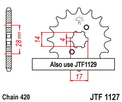 Звезда передняя JTF1127.13