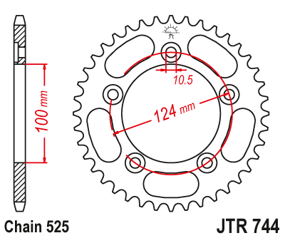 Звезда задняя JTR744.38