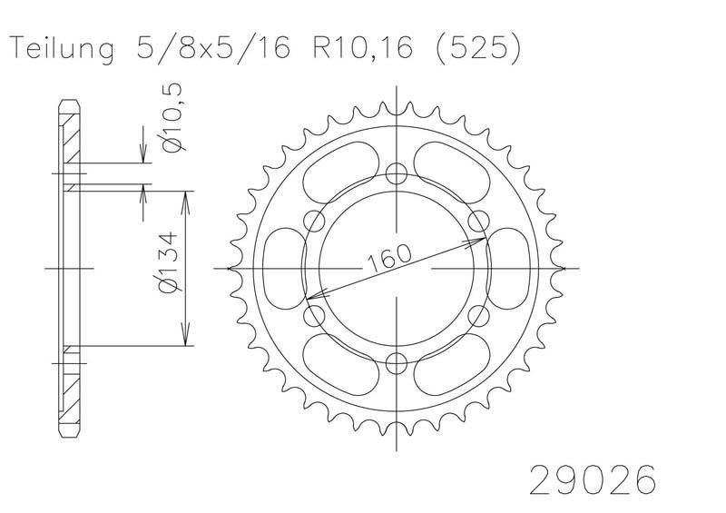 Звезда задняя приводная Esjot 50-29026 46 зубьев (JTR1307.46)