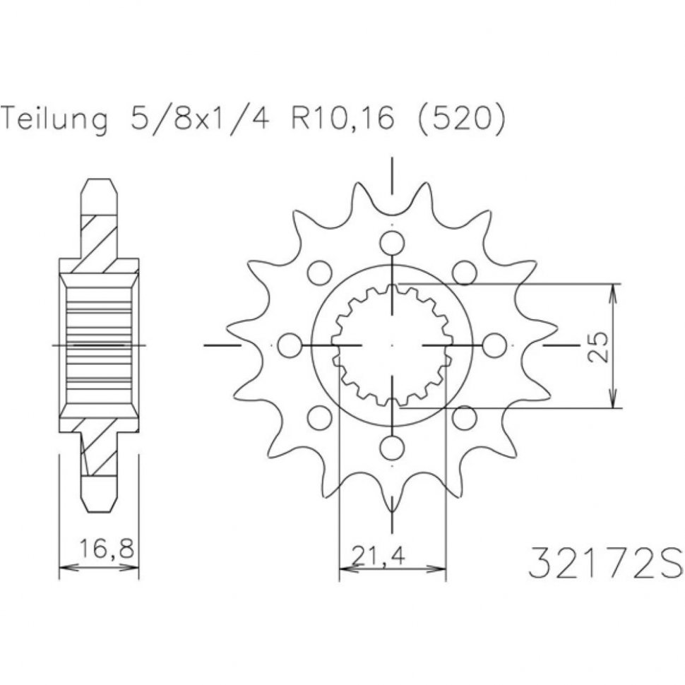 Звезда передняя Esjot 50-32172 15 зубьев (JTF1373.15)