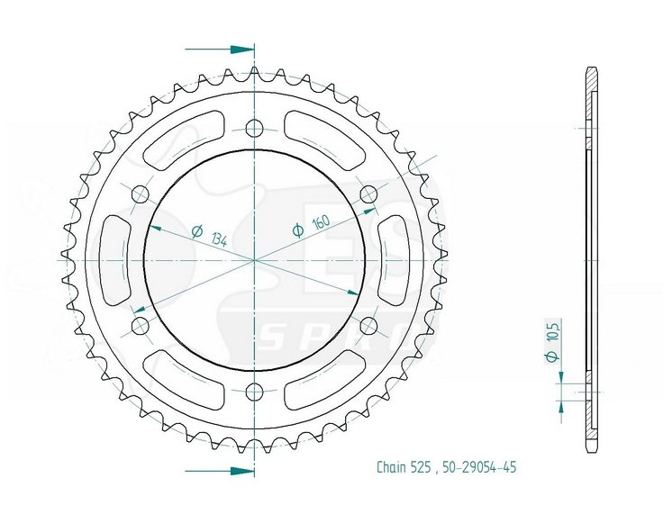 Звезда задняя приводная Esjot 50-29054 40 зубьев (JTR1317.40)