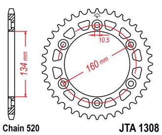 Звезда задняя JTA1308.41