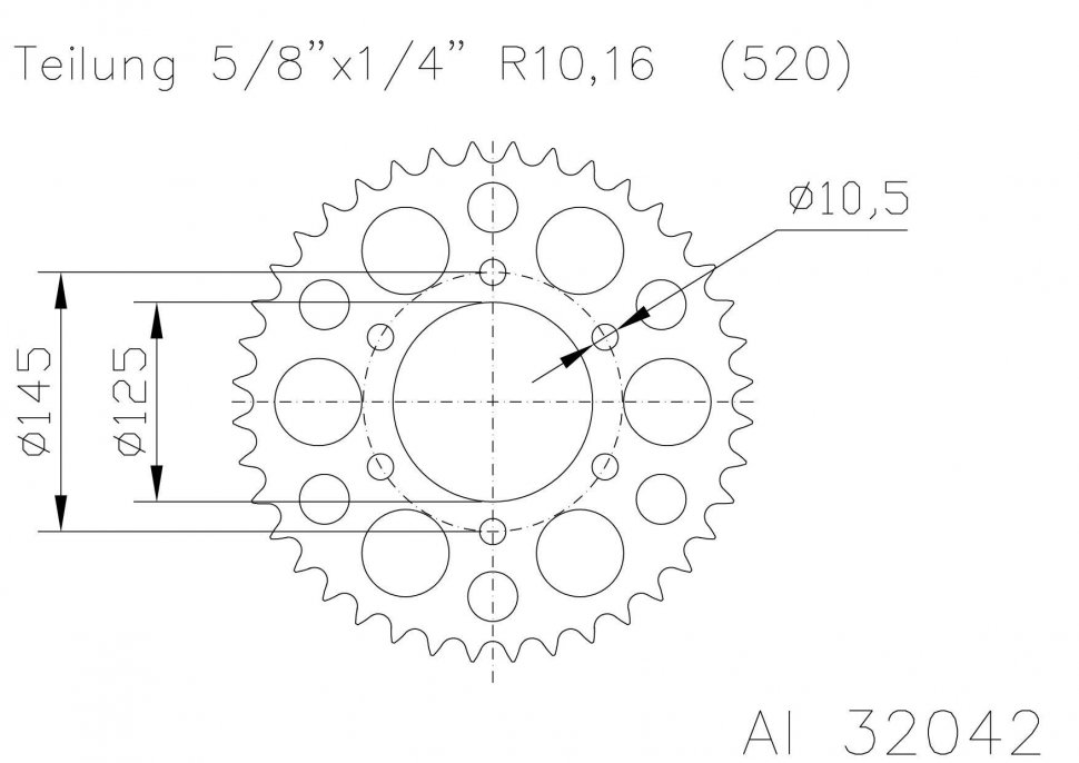 Звезда задняя Esjot 50-32042 44 зуба (JTR1340.44)