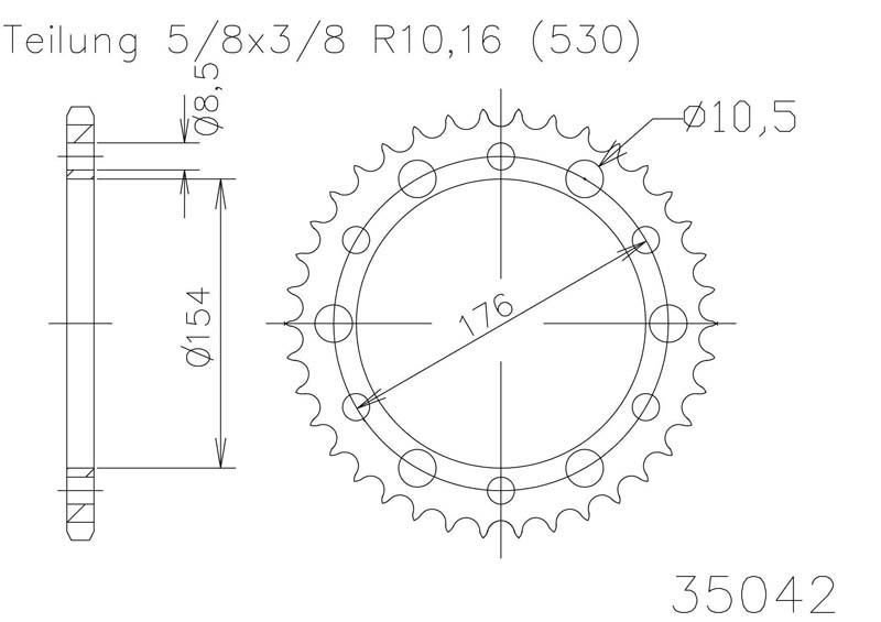 Звезда задняя Esjot 50-35042 45 зубьев (JTR1340.45)