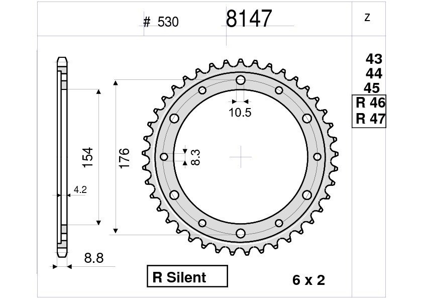 Звезда задняя Ognibene 8147-Z43 (JTR1340.43)