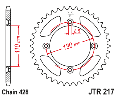 Звезда задняя JTR217.55