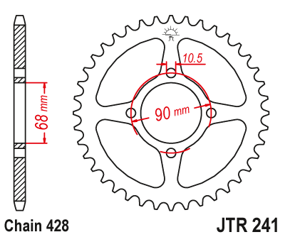 Звезда задняя JTR241.53