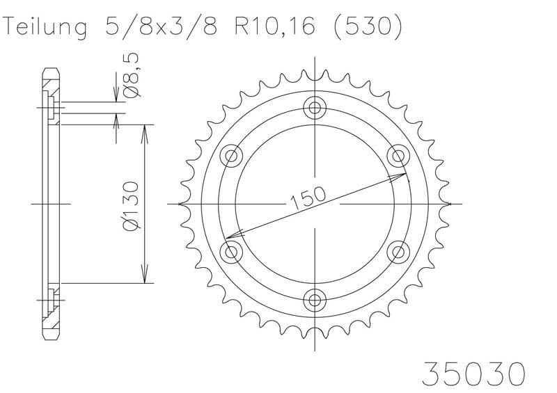Звезда задняя Esjot 50-35030 40 зубьев (JTR298.40)