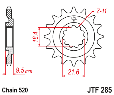 Звезда передняя JTF285.14