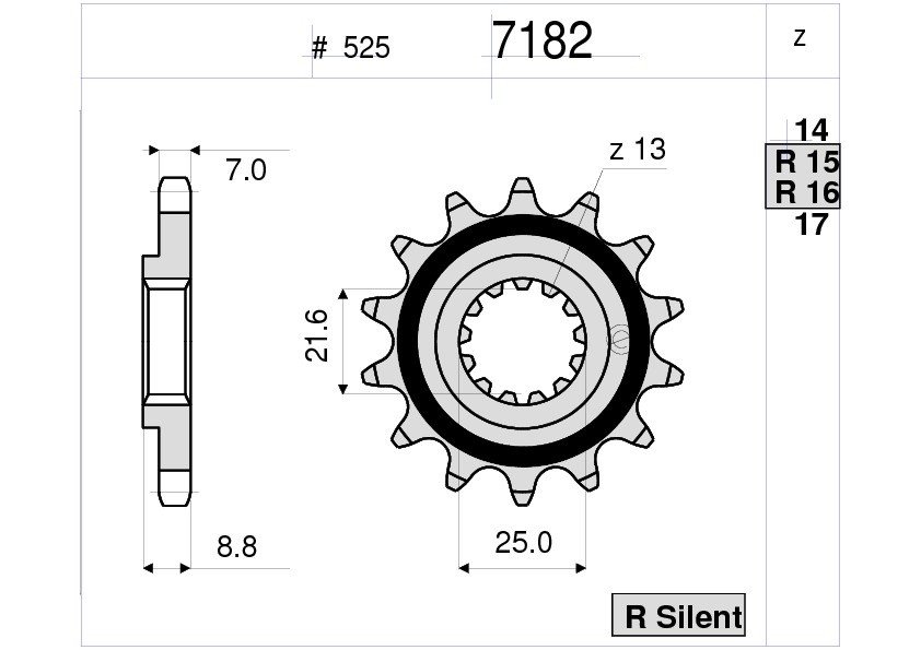 Звезда передняя Ognibene 7182-R16 (JTF1537.16) с демпфером