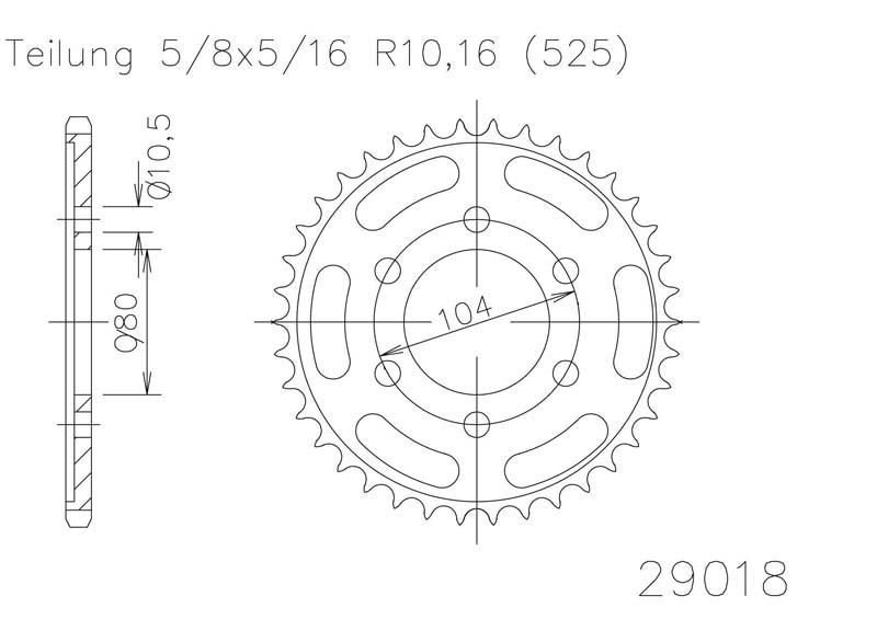 Звезда задняя приводная Esjot 50-29018 39 зубьев (JTR1489.39)