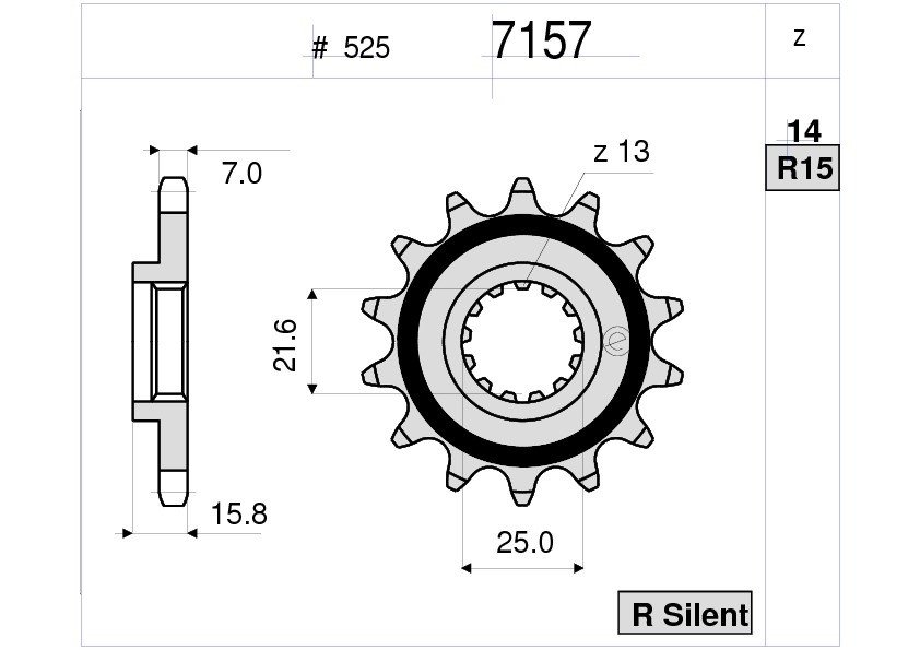 Звезда передняя Ognibene 7157-R15 (JTF1535.15) с демпфером