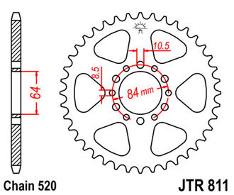 Звезда задняя JTR811.45