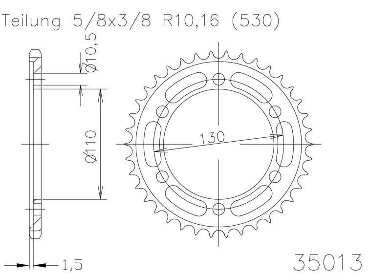 Звезда задняя приводная Esjot 50-35013 39 зубьев (JTR479.39)