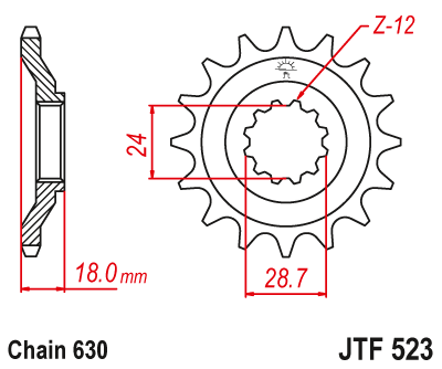 Звезда передняя JTF523.15