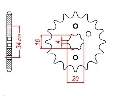 Звезда передняя PBR 263 C14 (JTF1263.14)
