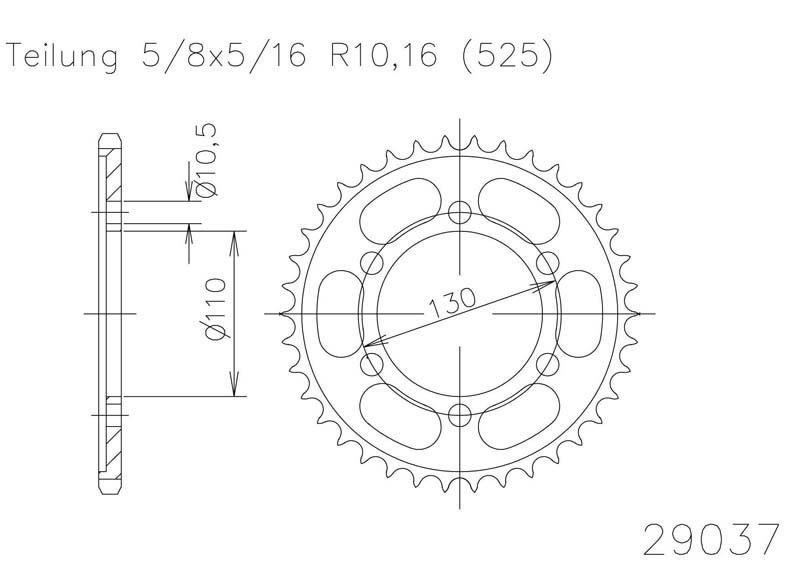 Звезда задняя Esjot 50-29037 43 зуба (JTR1876.43)