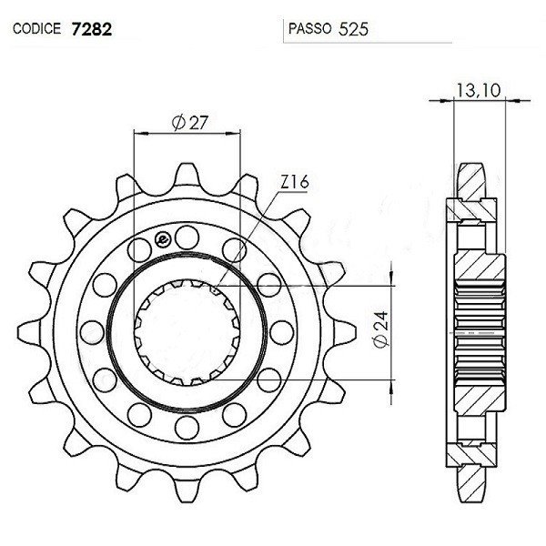 Звезда передняя Ognibene 7282-Z17 (JTF444.17)