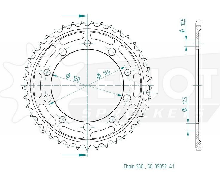 Звезда задняя приводная Esjot 50-35052 40 зубьев (JTR1800.40)