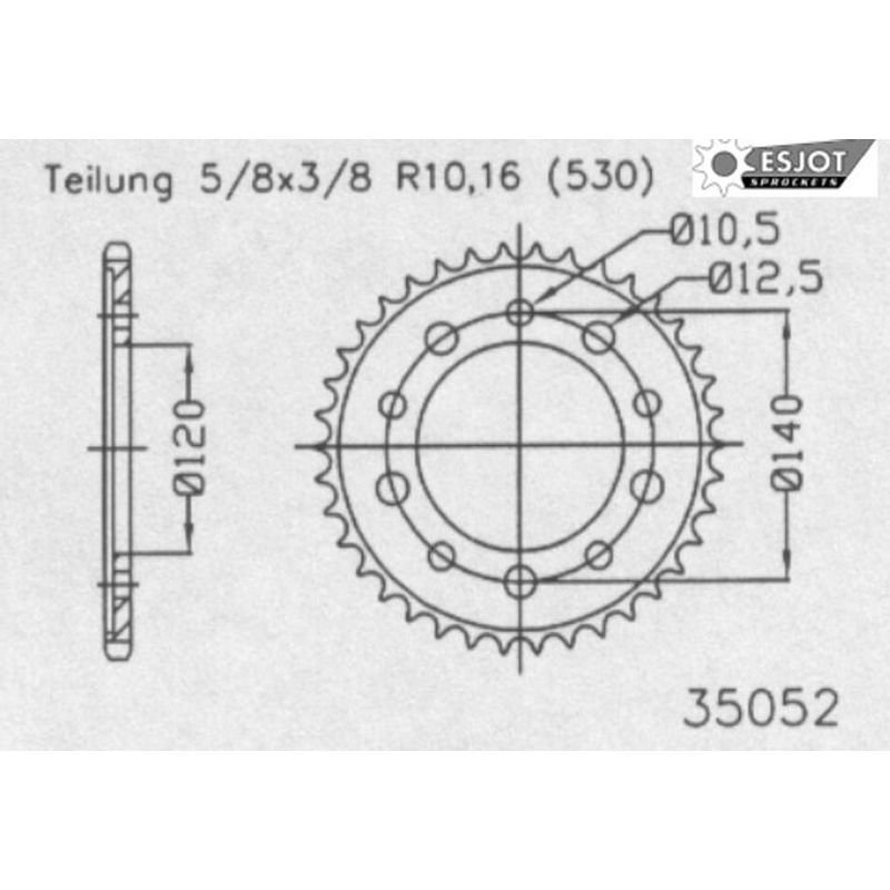 Звезда задняя приводная Esjot 50-35052 43 зуба (JTR1800.43)