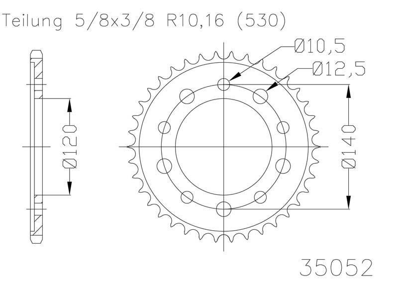 Звезда задняя Esjot 50-35052 45 зубьев (JTR1800.45)