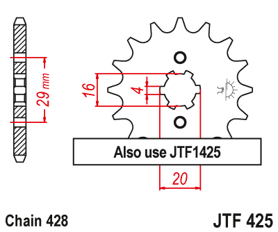 Звезда передняя JTF425.16