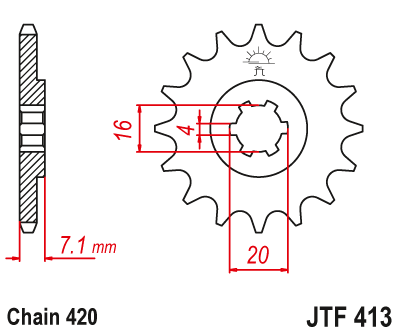 Звезда передняя JTF413.13