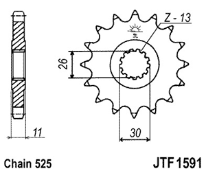 Звезда передняя JTF1591.16RB с демпфером