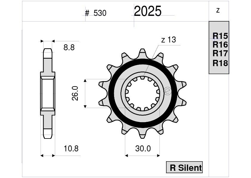 Звезда передняя Ognibene 2025-R16 (JTF579.16 RB) с демпфером