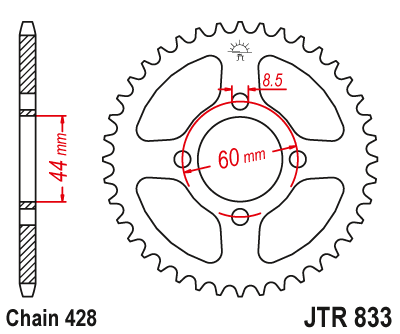 Звезда задняя JTR833.43