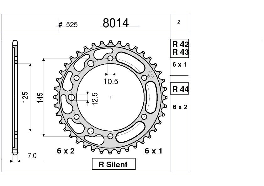 Звезда задняя Ognibene 8014-R42 (JTR867.42) с демпфером