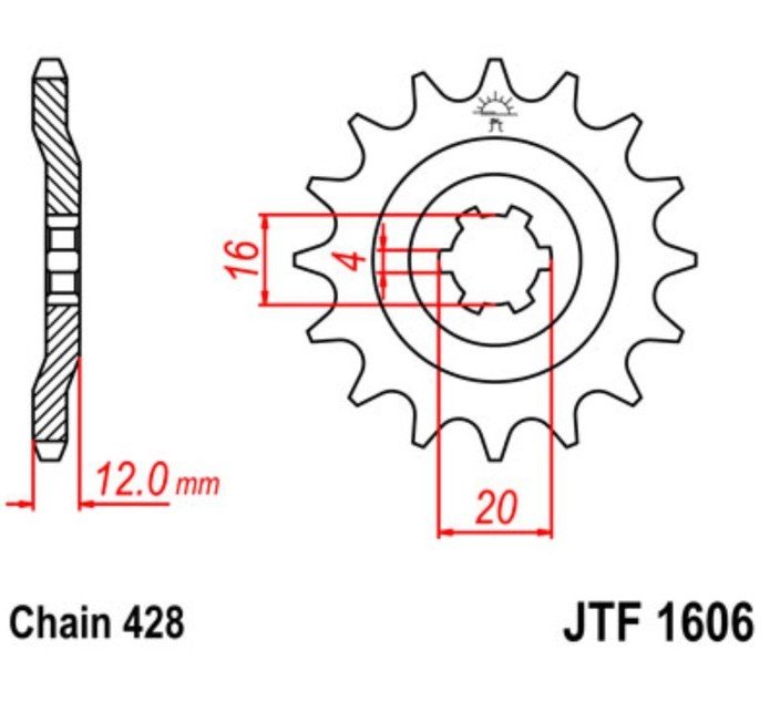Звезда передняя JTF1606.14