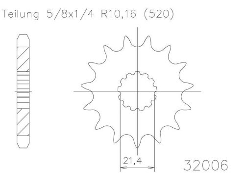 Звезда передняя приводная Esjot 50-32006 13 зубьев (JTF565SC.13)