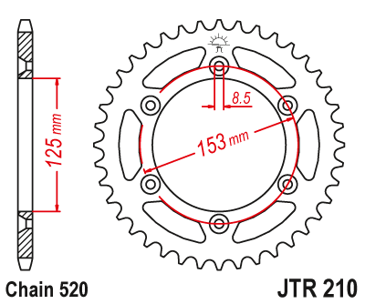 Звезда задняя JTR210.55