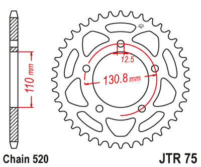 Звезда задняя JTR75.44