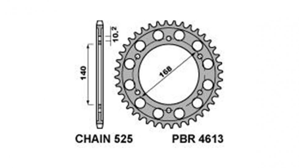 Звезда задняя PBR 4613 42 C45 (JTR6.42)