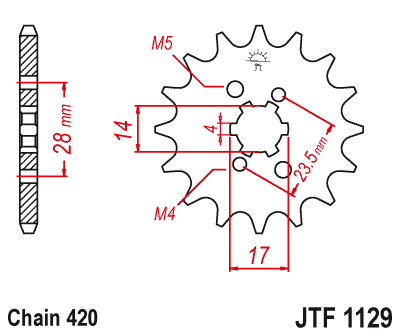 Звезда передняя JTF1129.15