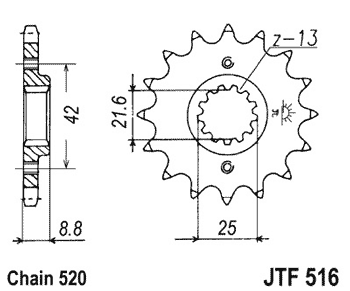 Звезда передняя JTF516.15