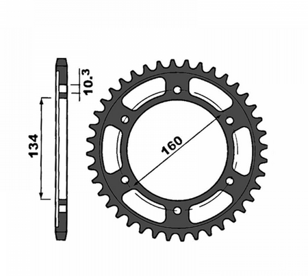 Звезда задняя PBR 4405 41 C45 (JTR1307.41)