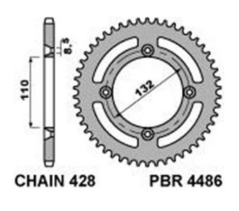 Звезда задняя PBR 4486 46 C45 (JTR895.46)